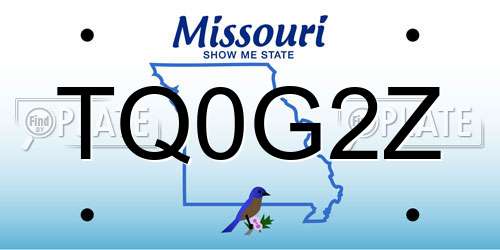 TQ0G2Z Missouri License Plate