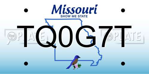 TQ0G7T Missouri License Plate