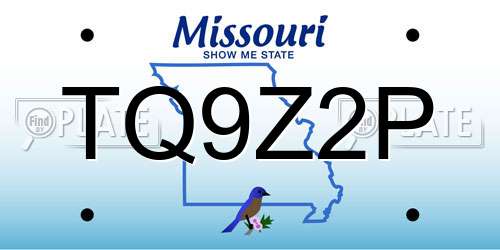 TQ9Z2P Missouri License Plate