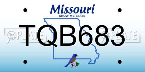 TQB683 Missouri License Plate