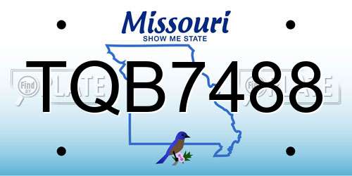 TQB7488 Missouri License Plate