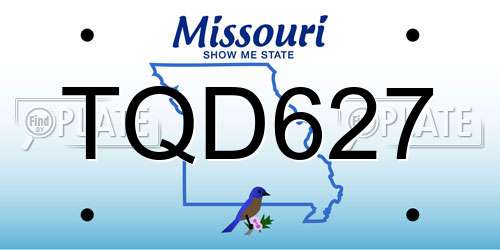 TQD627 Missouri License Plate
