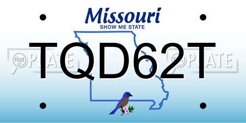 TQD62T Missouri License Plate