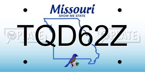 TQD62Z Missouri License Plate