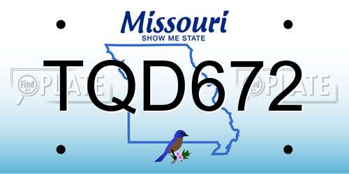 TQD672 Missouri License Plate