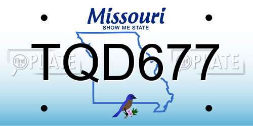 TQD677 Missouri License Plate