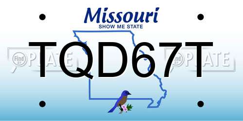 TQD67T Missouri License Plate