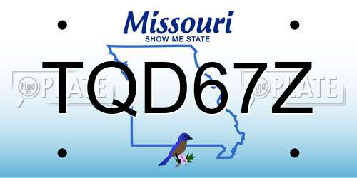 TQD67Z Missouri License Plate