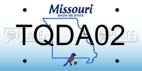 TQDA02 Missouri License Plate