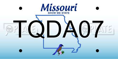 TQDA07 Missouri License Plate