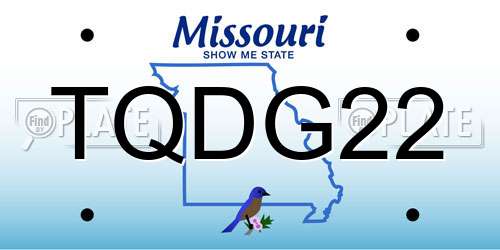 TQDG22 Missouri License Plate