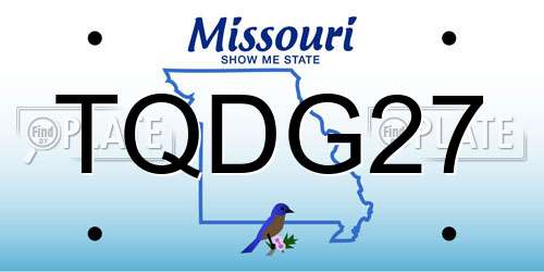 TQDG27 Missouri License Plate