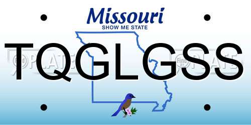 TQGLGSS Missouri License Plate