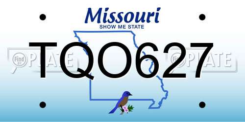 TQO627 Missouri License Plate
