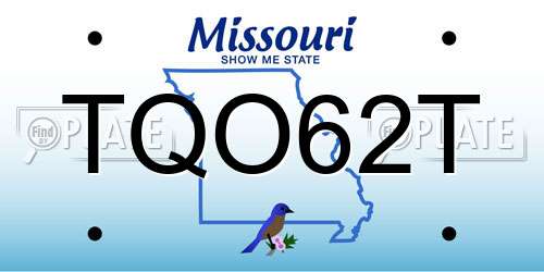 TQO62T Missouri License Plate