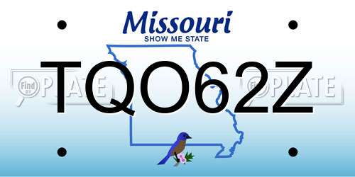 TQO62Z Missouri License Plate