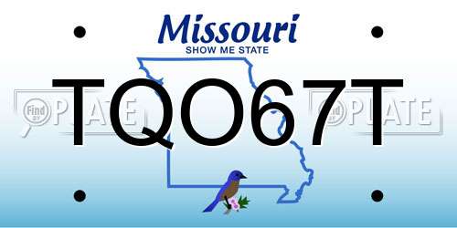 TQO67T Missouri License Plate