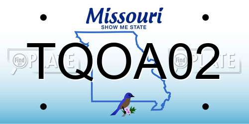 TQOA02 Missouri License Plate