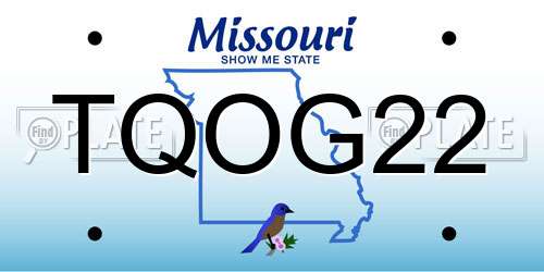 TQOG22 Missouri License Plate