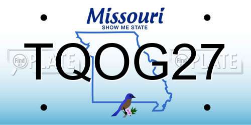 TQOG27 Missouri License Plate