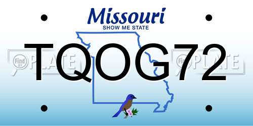 TQOG72 Missouri License Plate