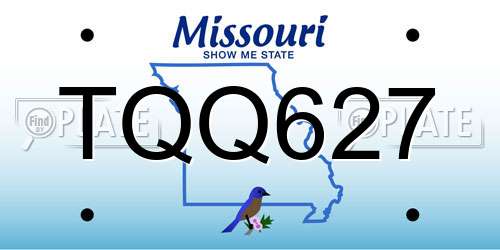 TQQ627 Missouri License Plate