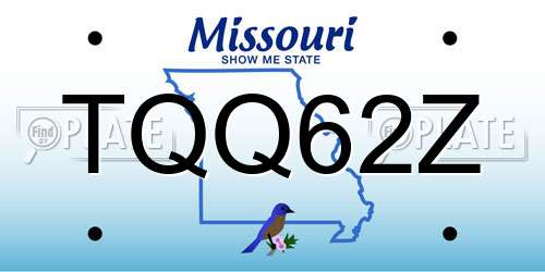TQQ62Z Missouri License Plate