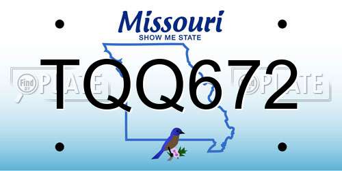 TQQ672 Missouri License Plate