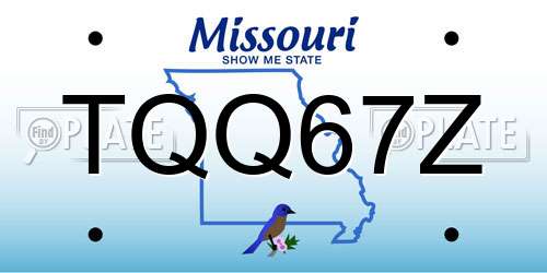 TQQ67Z Missouri License Plate