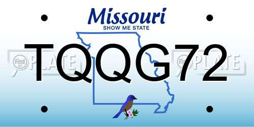 TQQG72 Missouri License Plate
