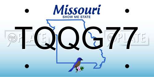 TQQG77 Missouri License Plate