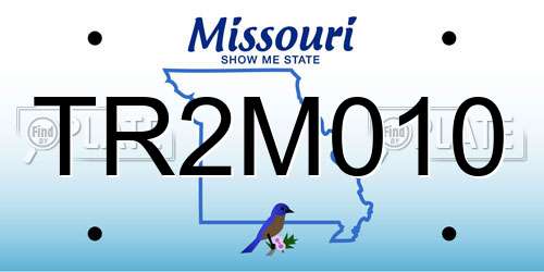 TR2M010 Missouri License Plate