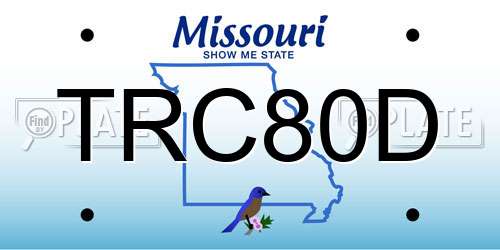 TRC80D Missouri License Plate