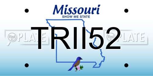 TRII52 Missouri License Plate