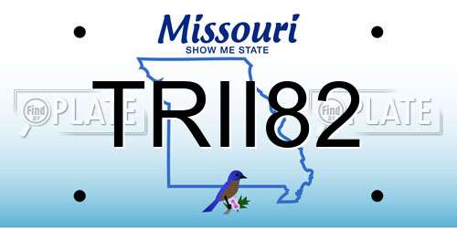 TRII82 Missouri License Plate