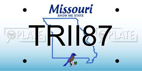 TRII87 Missouri License Plate