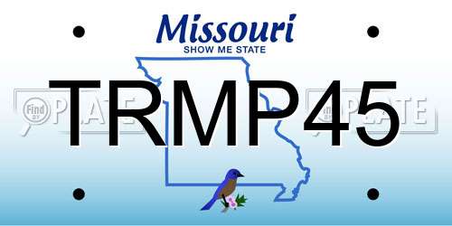 TRMP45 Missouri License Plate