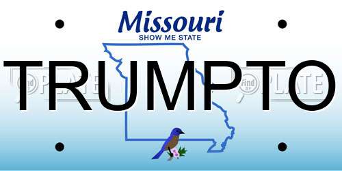 TRUMPTO Missouri License Plate