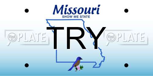 TRY Missouri License Plate