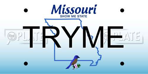 TRYME Missouri License Plate