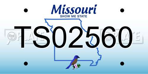 TS02560 Missouri License Plate