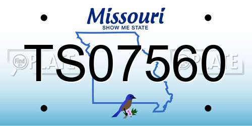 TS07560 Missouri License Plate