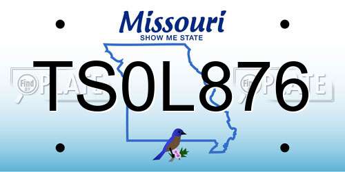 TS0L876 Missouri License Plate