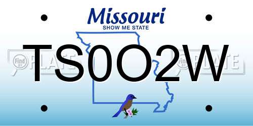 TS0O2W Missouri License Plate