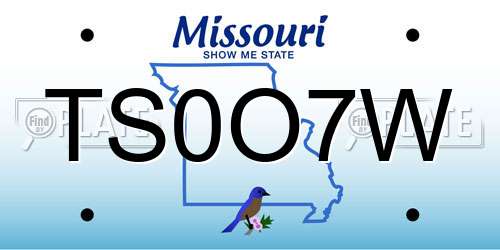 TS0O7W Missouri License Plate