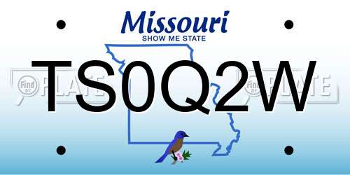 TS0Q2W Missouri License Plate