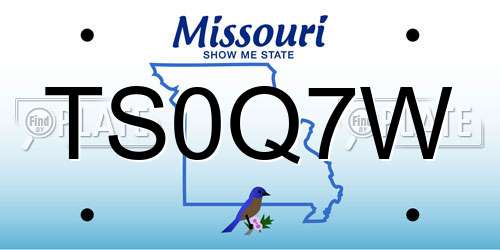 TS0Q7W Missouri License Plate