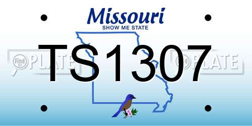 TS1307 Missouri License Plate