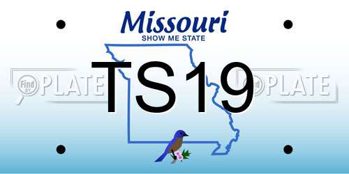 TS19 Missouri License Plate