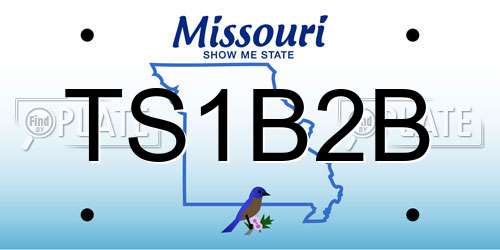 TS1B2B Missouri License Plate